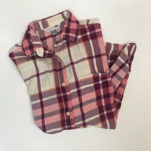 Women’s Old Navy Boyfriend Shirt Pink Flannel